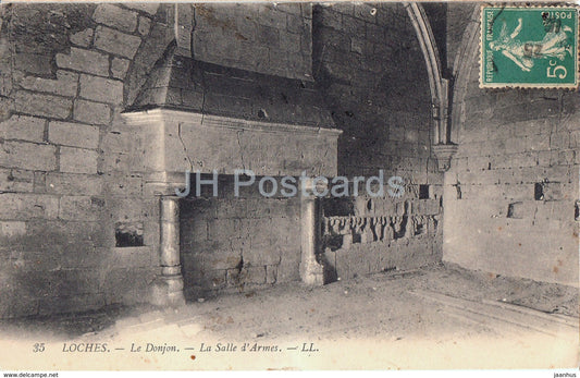 Loches - Le Donjon - La Salle d'Armes - castle - 35 - old postcard - 1915 - France - used