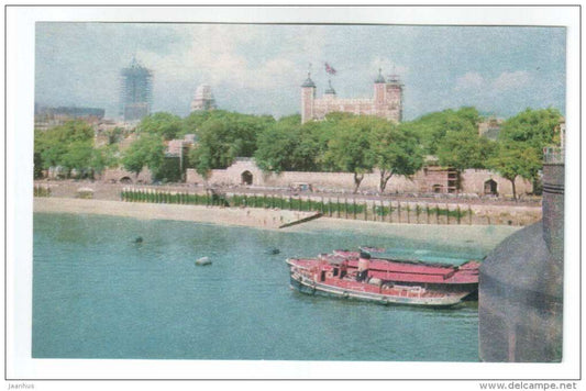 The Tower - boat - London - 1968 - United Kingdom England - unused - JH Postcards