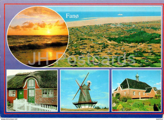 Fano - windmill - aerial view - multiview - FA 12 - 1997 - Denmark - used - JH Postcards