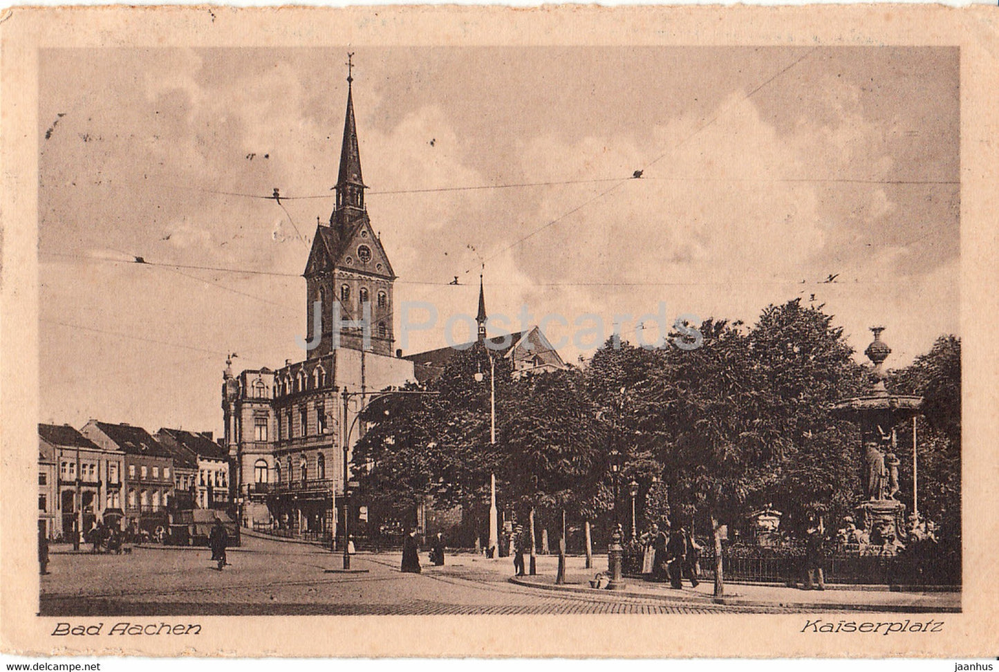 Bad Aachen - Kaiserplatz - old postcard - 1925 - Germany - used - JH Postcards