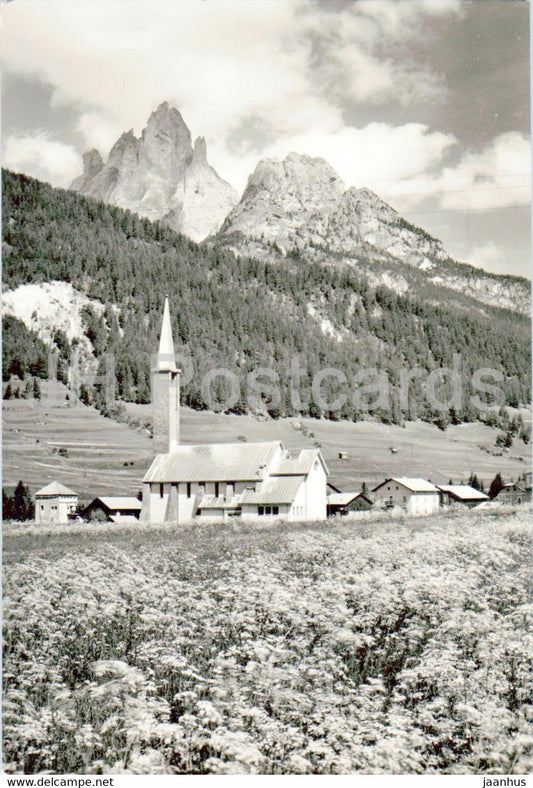 Val di Fassa - Pozza - Chiesa Parrocchiale - church - 1959 - old postcard - Italy - used - JH Postcards