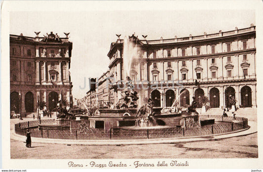 Roma - Rome - Piazza Esedra - Fontana delle Naiadi - 2200 - old postcard - Italy - unused - JH Postcards