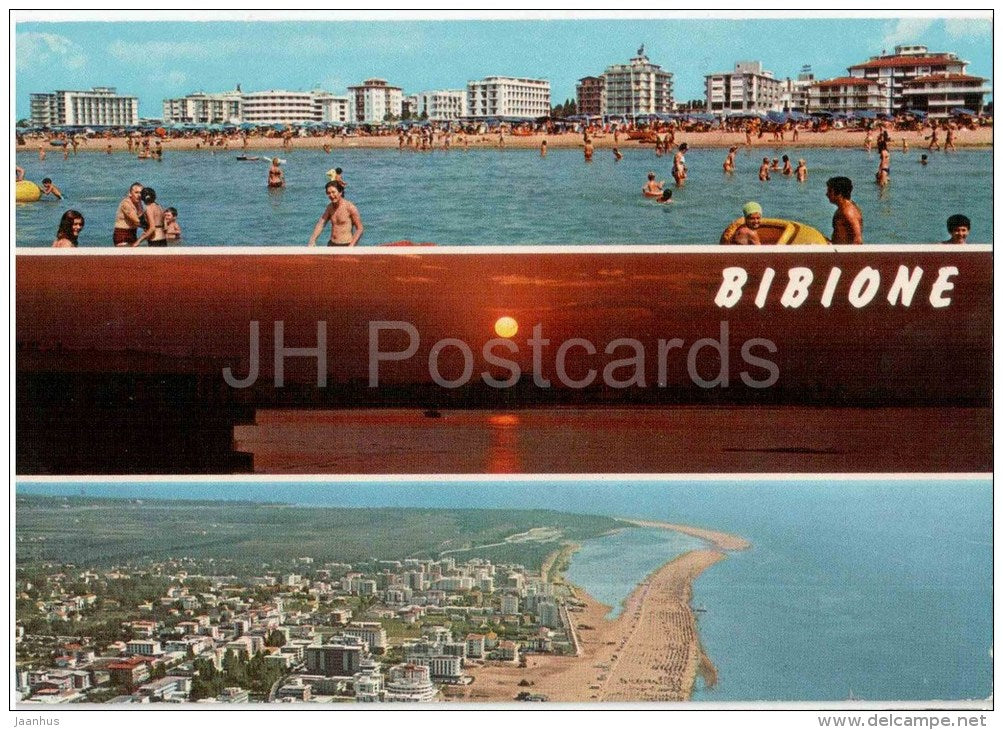 beach - Bibione - Veneto - DL 19 - Italia - Italy - sent from Italy Bibione to Germany 1982 - JH Postcards