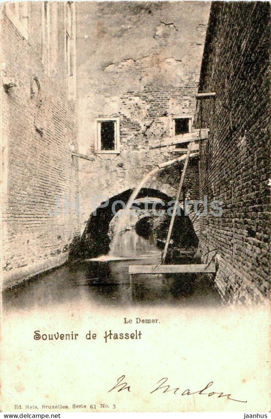 Souvenir de Hasselt - Le Demer - 3 - old postcard - 1901 - Belgium - used - JH Postcards
