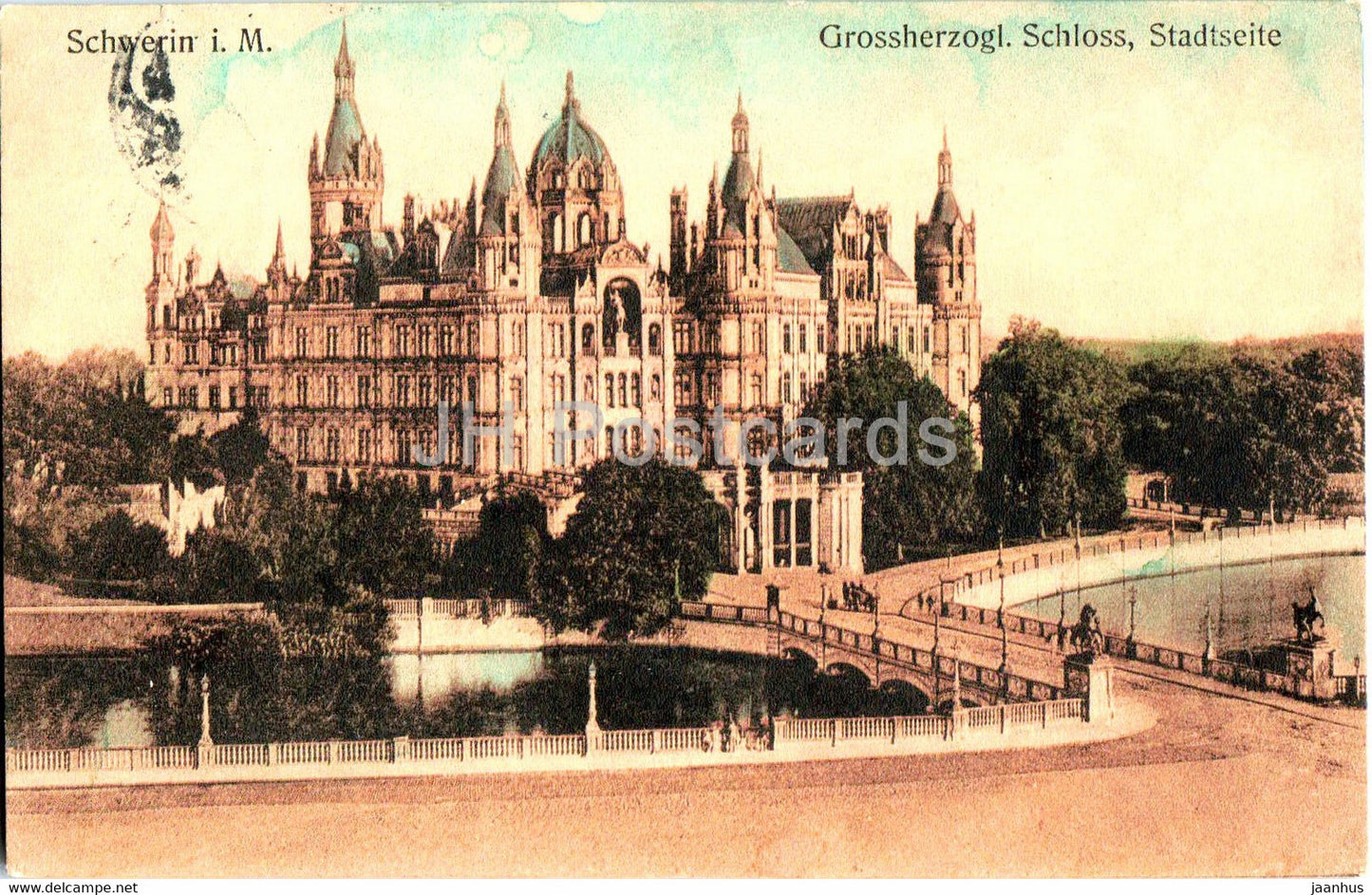 Schwerin i M - Grossherzogl Schloss Stadtseite - castle - old postcard - 1907 - Germany - used - JH Postcards