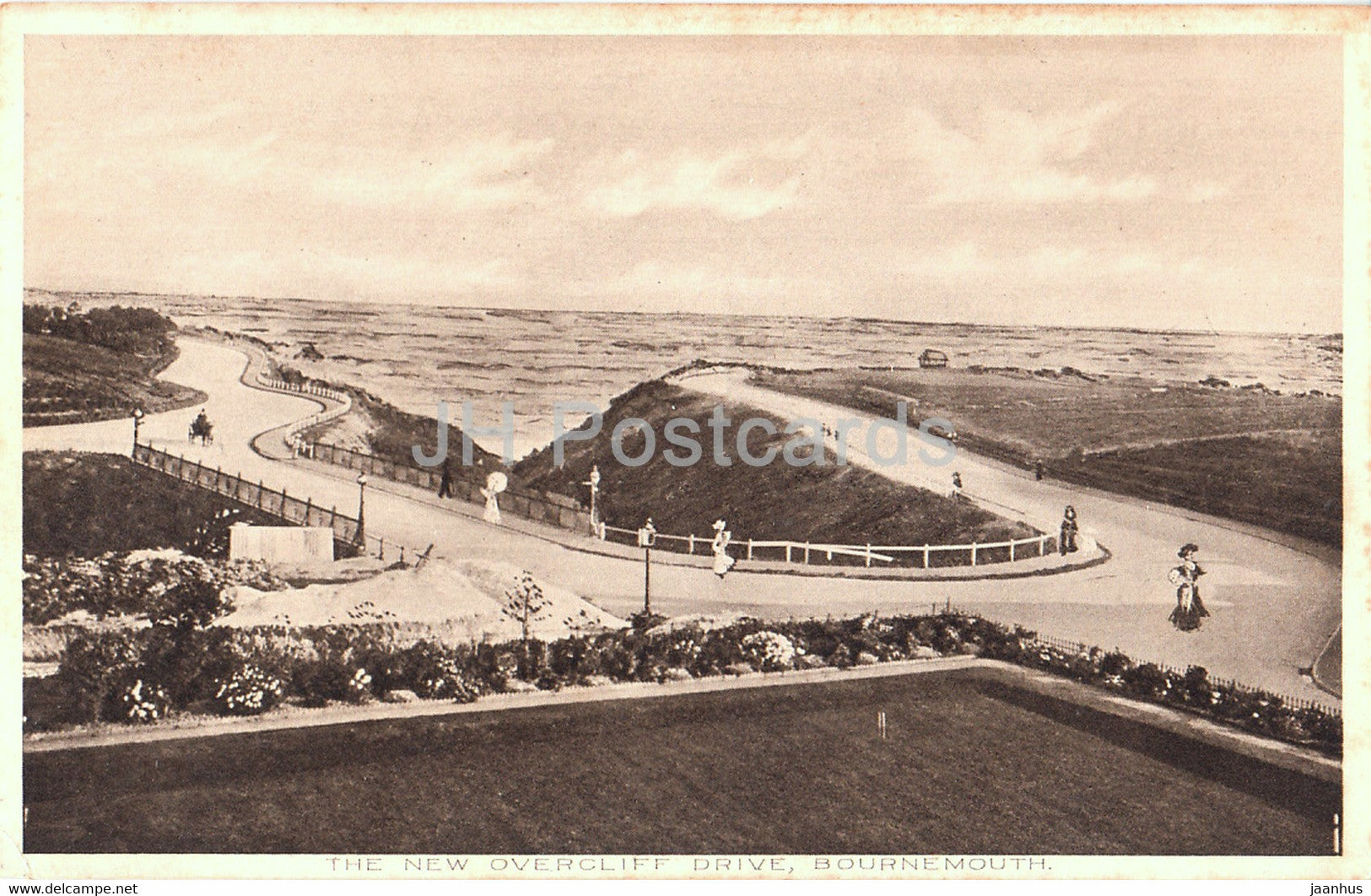 Bournemouth - The New Overcliff Drive - old postcard - England - United Kingdom - unused - JH Postcards