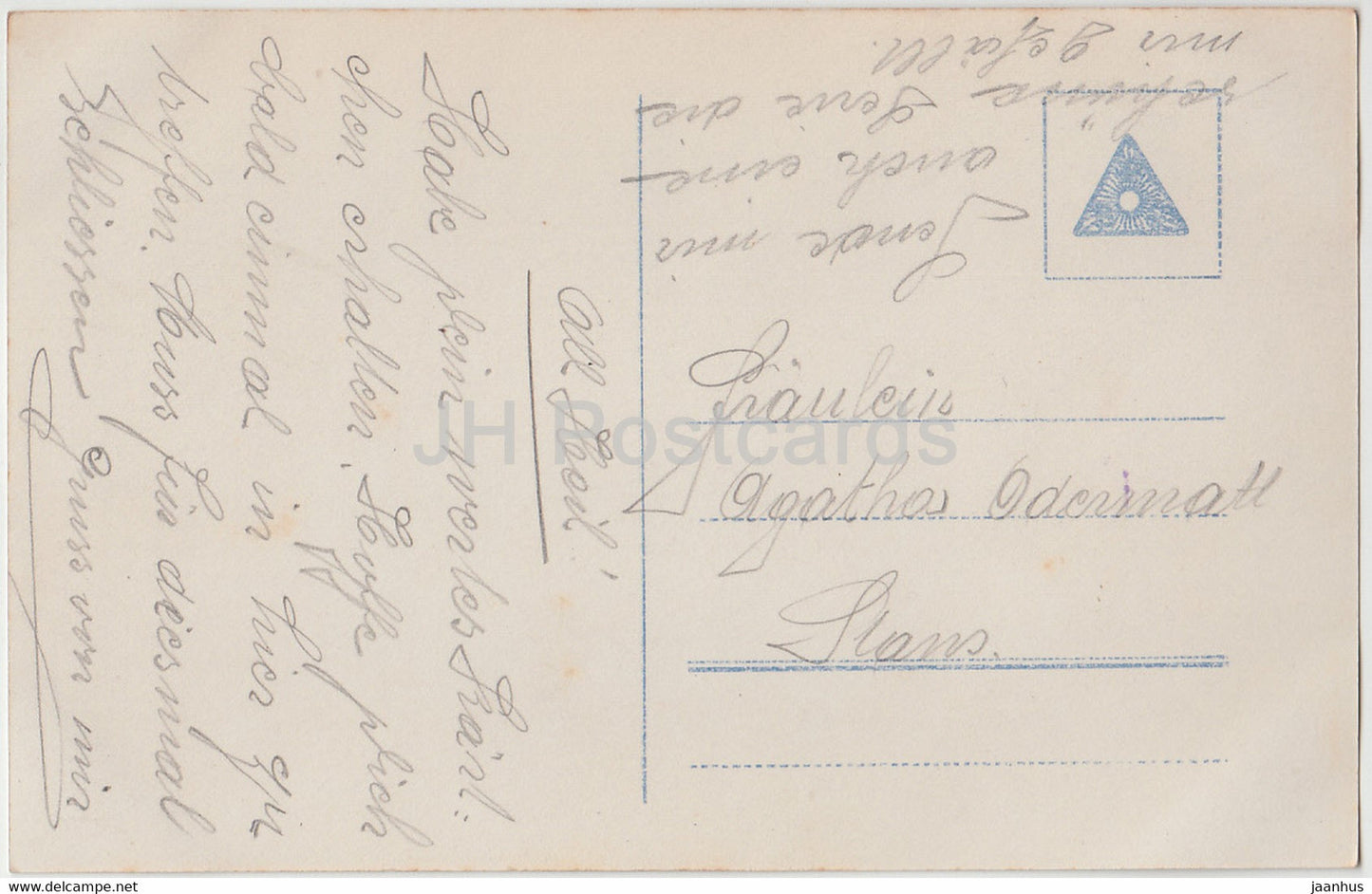 femme - roses - fleurs - HB 9365/6 - carte postale ancienne - occasion