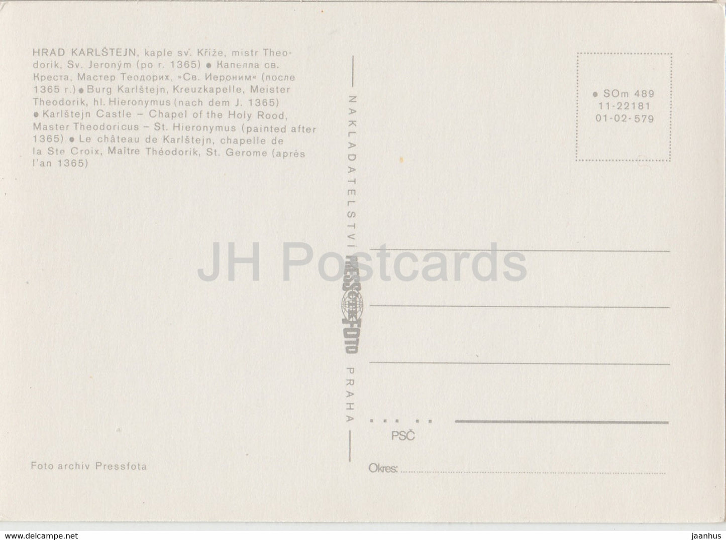 Burg Karlstein - Kapelle des Heiligen Kreuzes - Meister Theodoricus - Hl. Hieronymus - Tschechoslowakei - unbenutzt