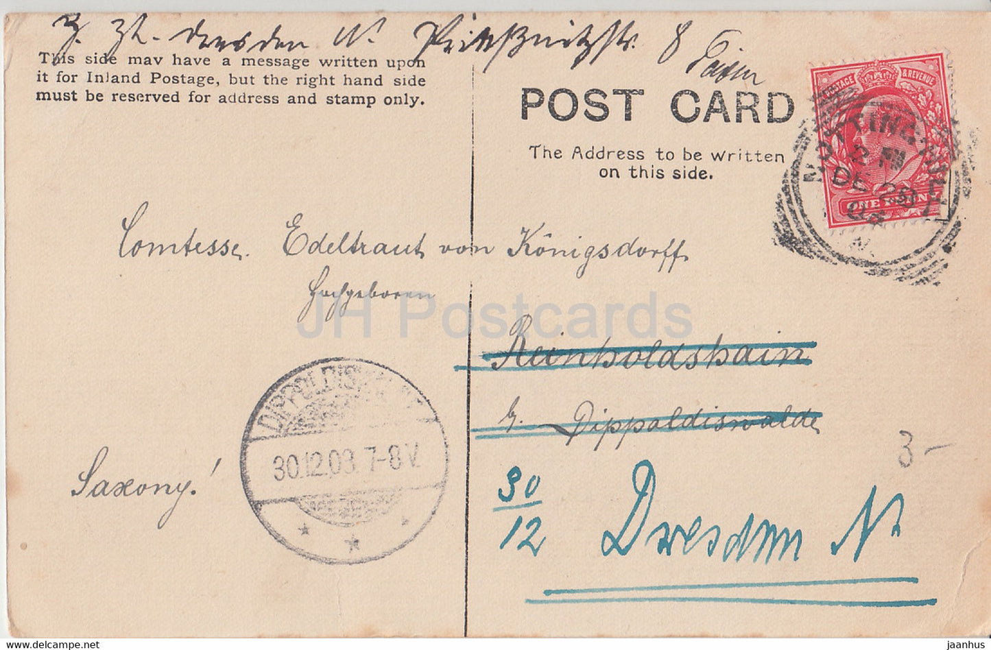 London - The Royal Exchange - illustration - Series No 88 - old postcard - 1908 - England - United Kingdom - used