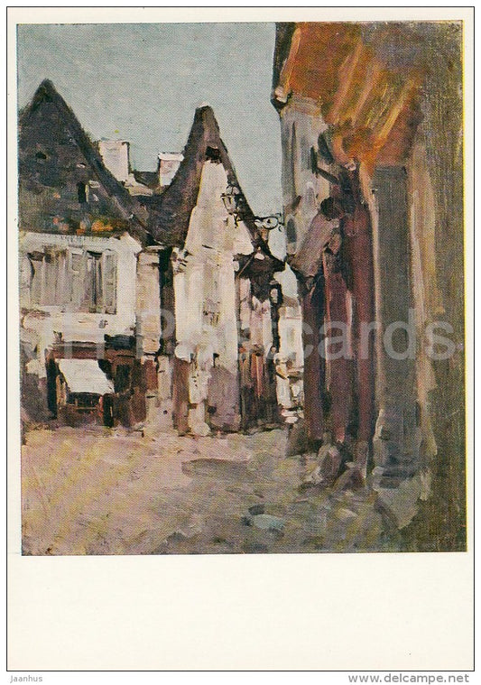 painting by Nicolae Grigorescu - A crossroads in Vitra , 1880s - Romanian art - 1976 - Russia USSR - unused - JH Postcards