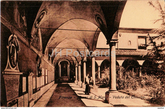 Firenze - Florence - Museo di S Marco - Veduta del Chiostro - 3710 - old postcard - Italy - unused - JH Postcards