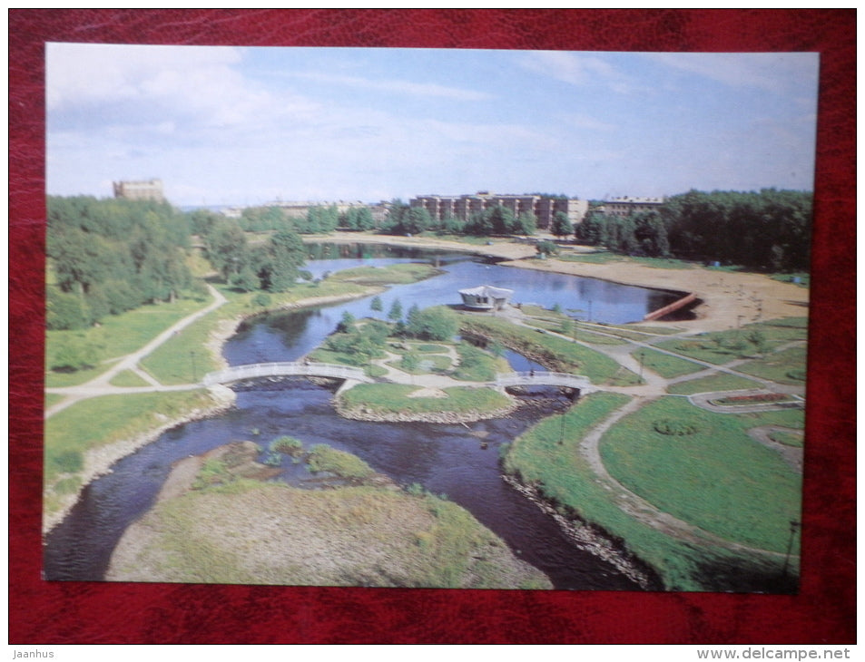 resting area in the floodplain of river Lososinka - Petrozavodsk - 1988 - Russia USSR - unused - JH Postcards