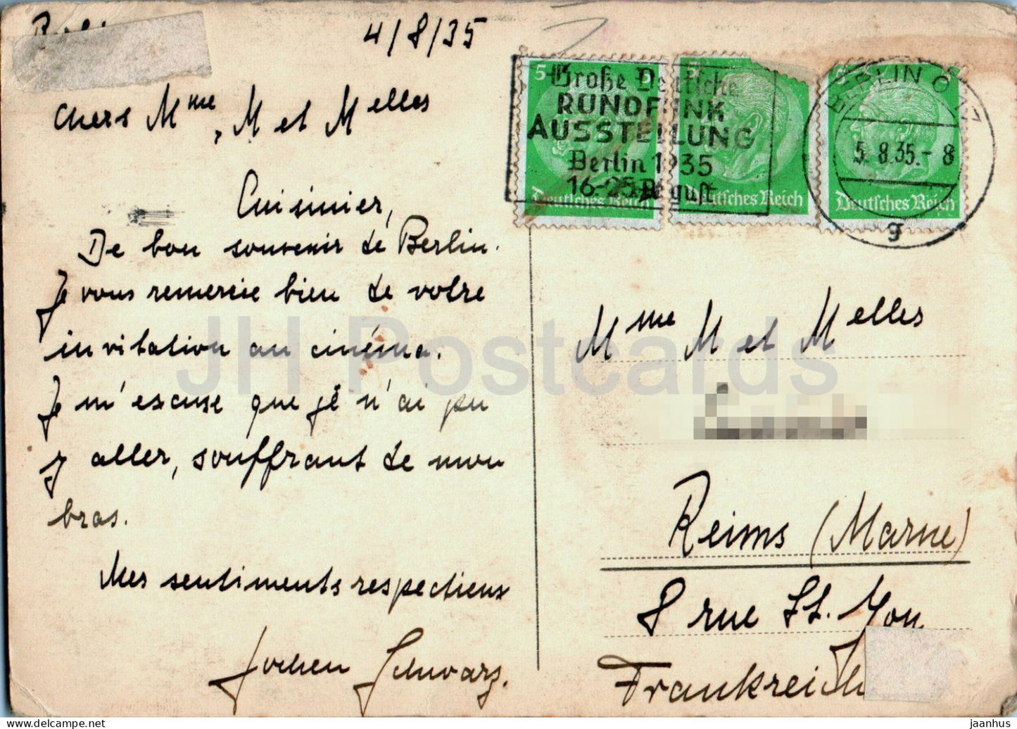 Berlin - Rathaus - carte postale ancienne - 1935 - Allemagne - utilisé 