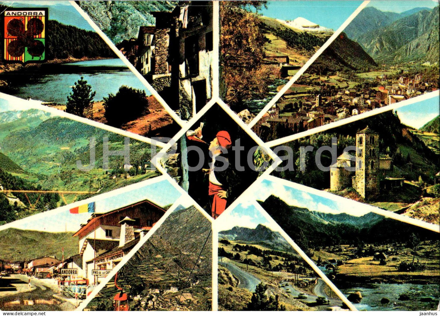 Valls D'Andorra - En parcourant les Vallees d'Andorre - multiview - 15 - 1982 - Andorra - used - JH Postcards