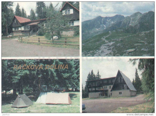 restaurant - panorama - camping area - Rackova Dolina - hostel Jakubina - Czechoslovakia - Slovakia - used 1982 - JH Postcards