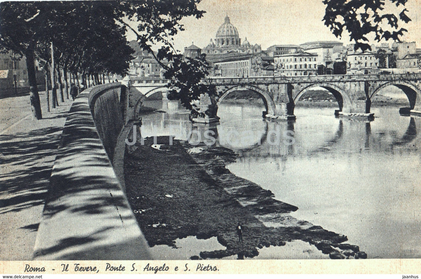 Roma - Rome - Il Tevere - Ponte S Angelo e S Pietro - old postcard - 1937 - Italy - unused - JH Postcards