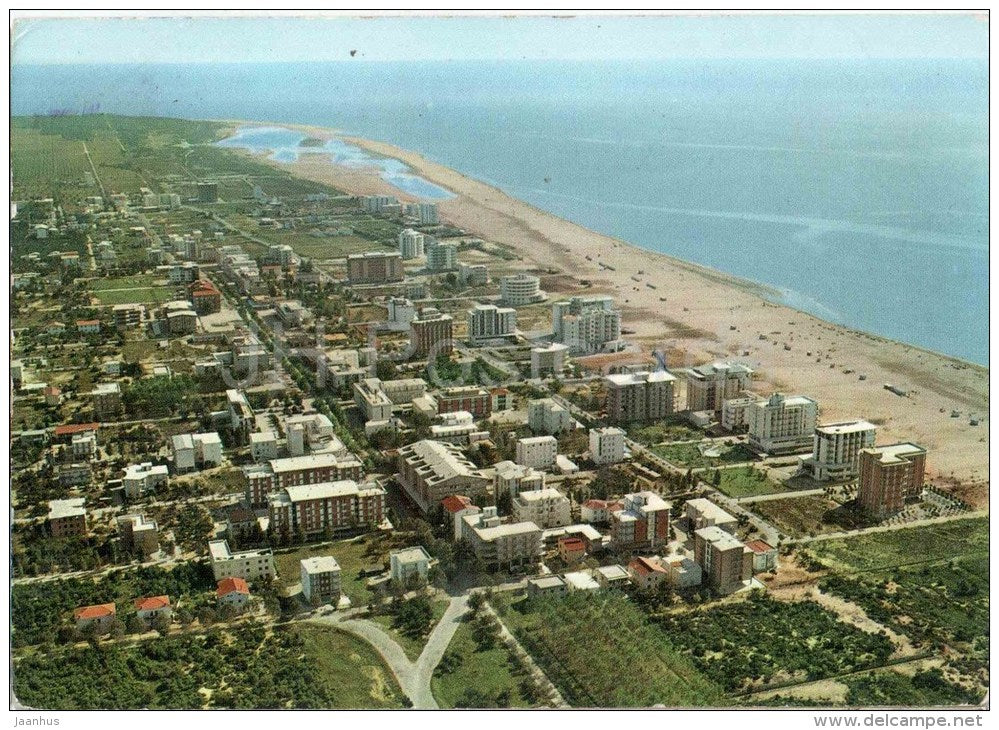 Lido di Bibione , dall´aereo - beach - Bibione - Veneto - Italia - Italy - sent from Italy Bibione to Germany 1967 - JH Postcards