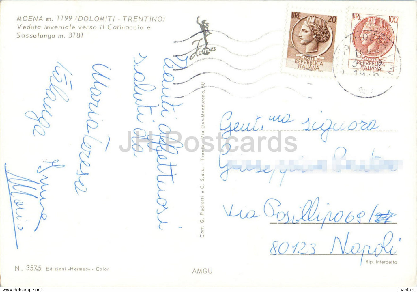 Moena 1199 m - Catinaccio - Sassolungo - Dolomiti - Trentino - 1975 - Italy - used