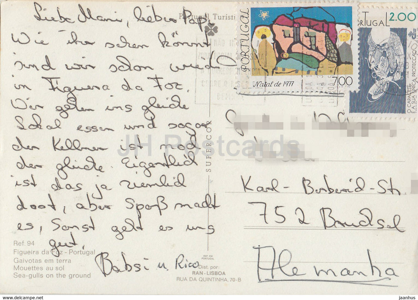 Figueira da Foz - Gaivotas em Terra - Sea Gulls on the Ground - fishing boat - 1978 - Portugal - used