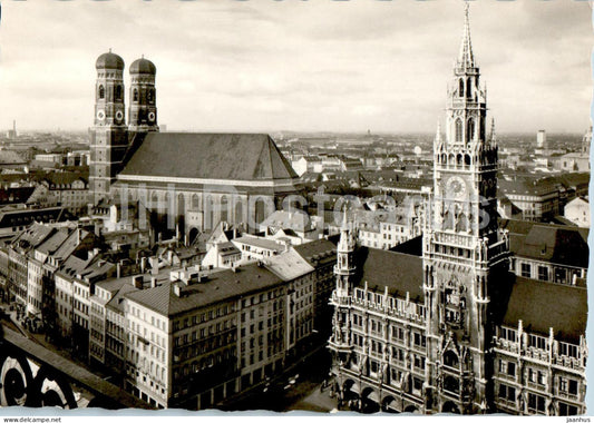 Munchen - Blick auf Rathaus und Frauenkirche - town hall - Church of Our Lady - Germany - unused - JH Postcards