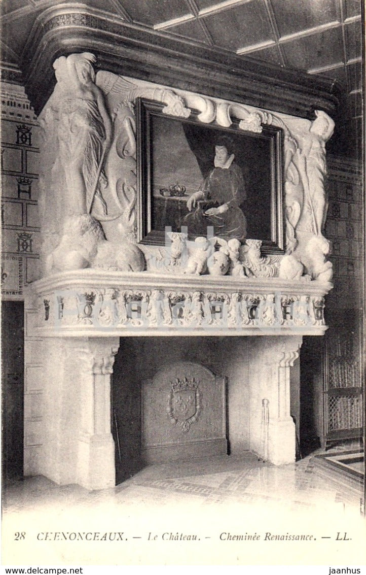 Cheverny - Le Chateau - Cheminee Renaissance -  28 - castle - old postcard - France - unused