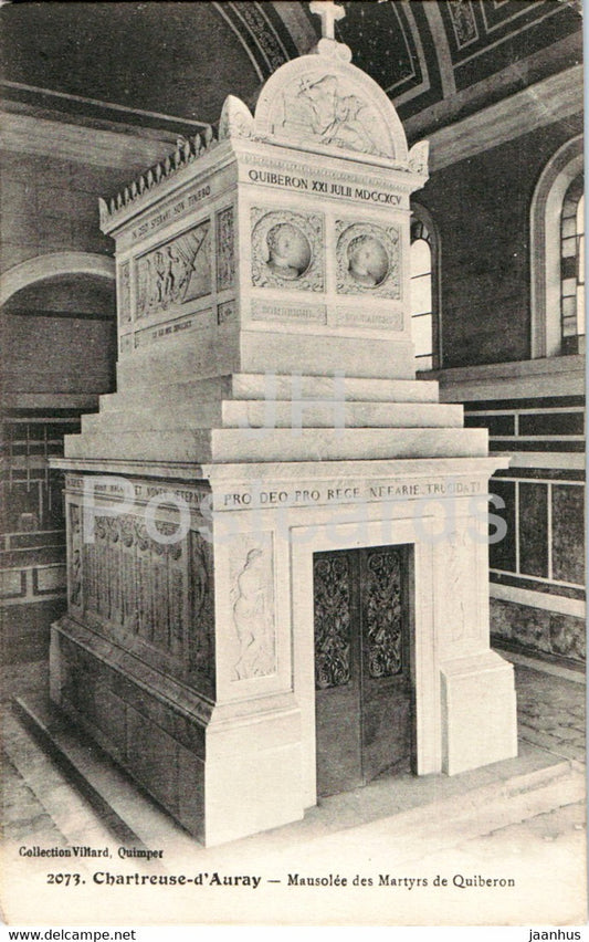 Chartreuse d'Auray - Mausolee des Martyrs de Quiberon - 2073 - old postcard - France - unused - JH Postcards