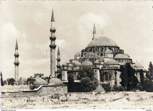 Istanbul - Suleymaniye Mosque - old postcard - Turkey - used - JH Postcards