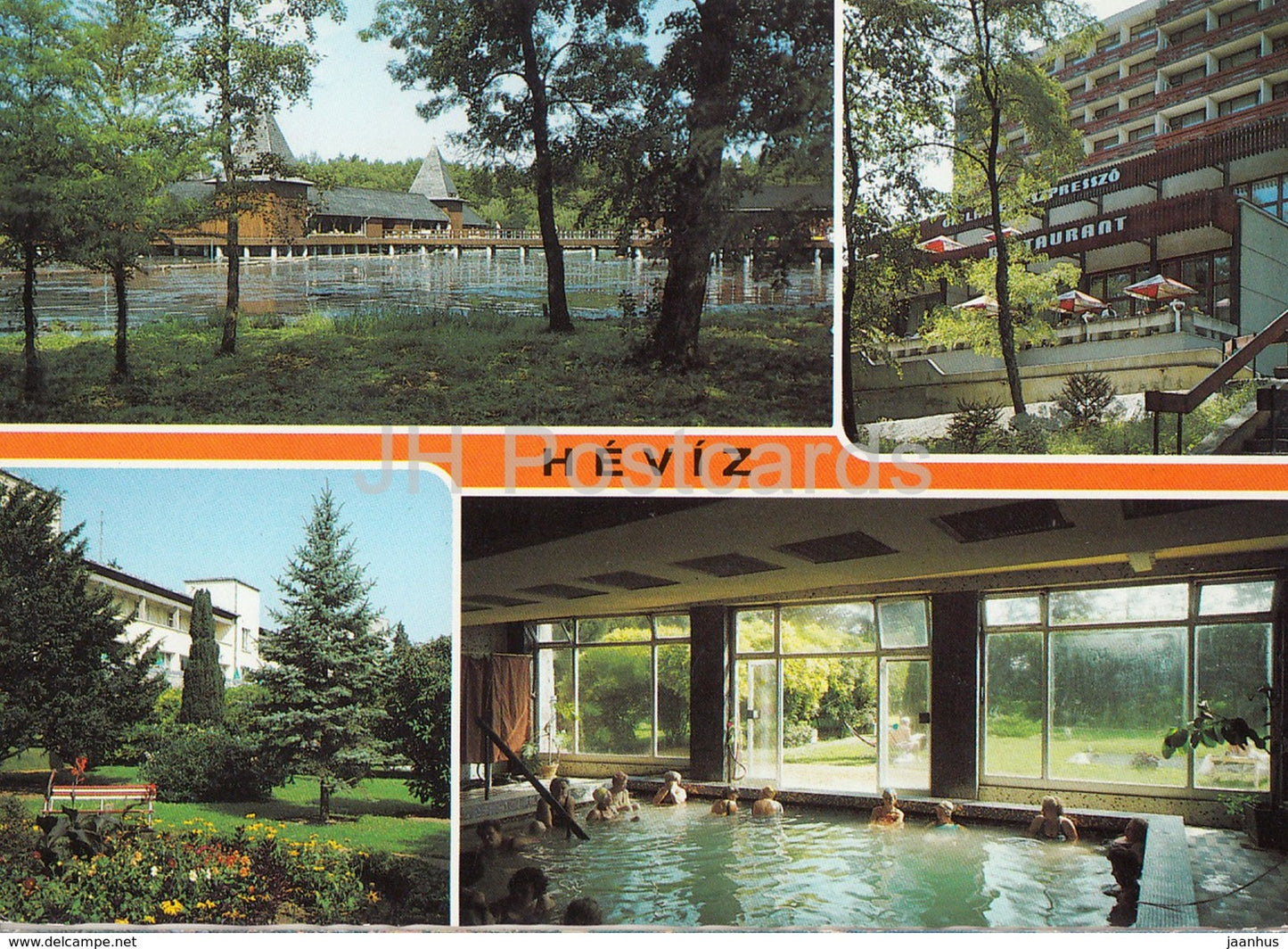 Heviz - spa - hotel - pool - multiview - 1988 - Hungary - used - JH Postcards