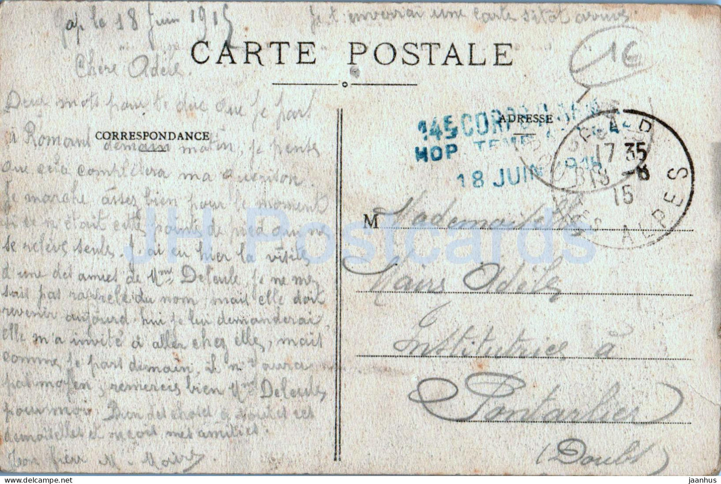 Soir sur la Chaine de la Meije - Vue prise près du Refuge du Lyon Républicain 1691 - carte postale ancienne - 1915 - France - utilisé 