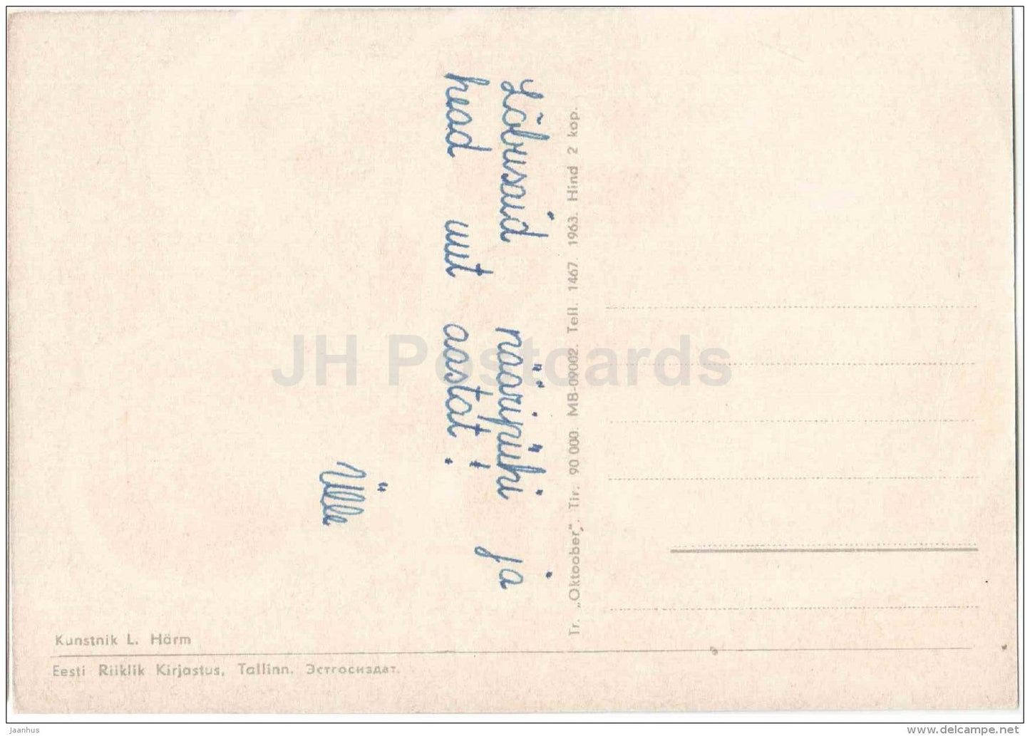 New Year greeting Card by L. Härm - candles - apple - 1963 - Estonia USSR - used - JH Postcards