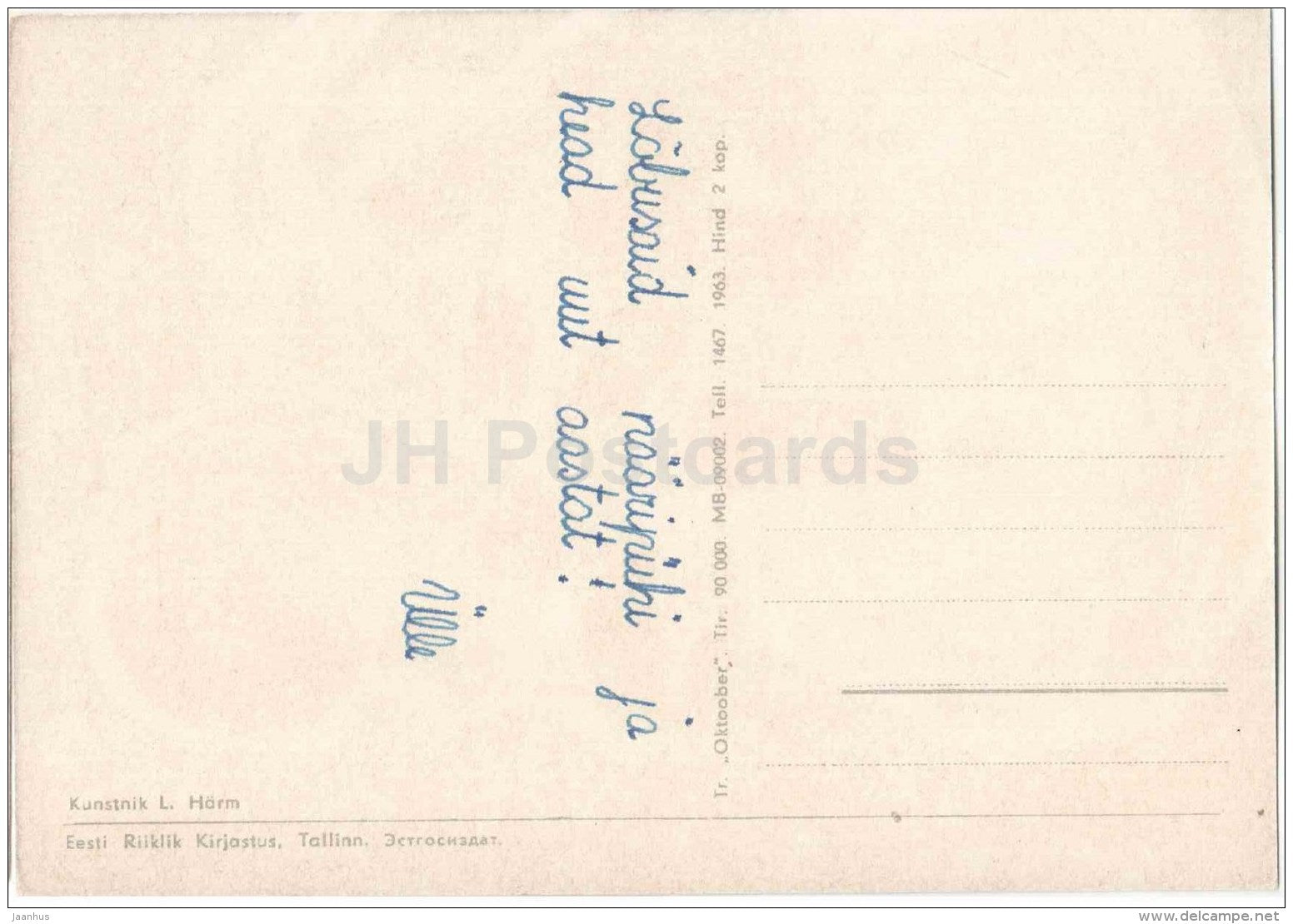 New Year greeting Card by L. Härm - candles - apple - 1963 - Estonia USSR - used - JH Postcards