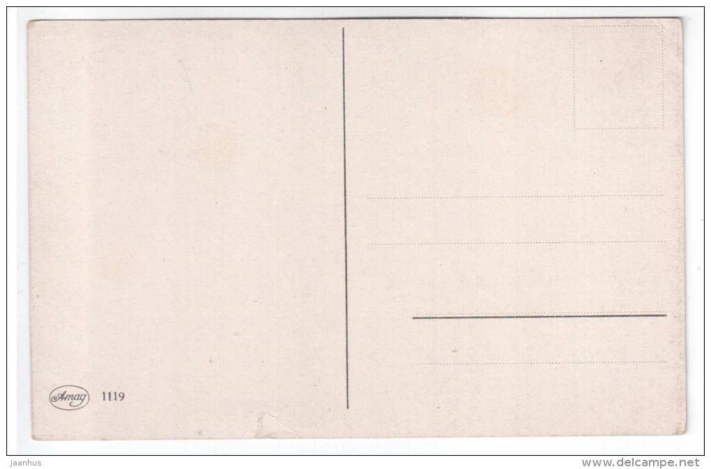 illustration by Fiebiger - grotto , mountains - Amag 1119 - old postcard - unused - JH Postcards