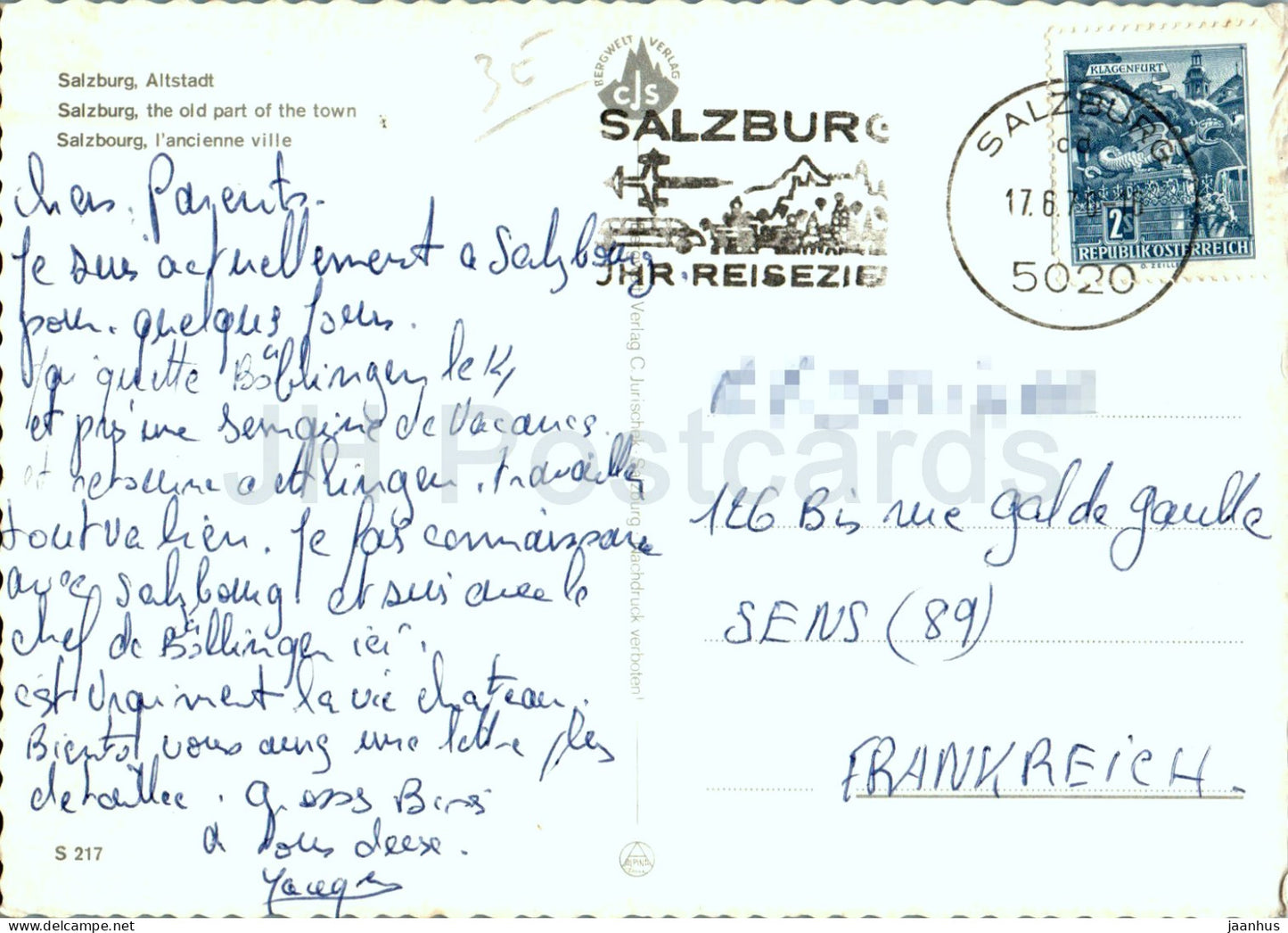 Salzburg - Altstadt - Old Town - Brücke - 217 - 1970 - Österreich - gebraucht 