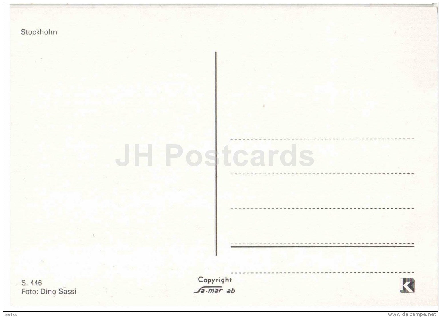 boat - Stockholm - 446 - Sweden - unused - JH Postcards