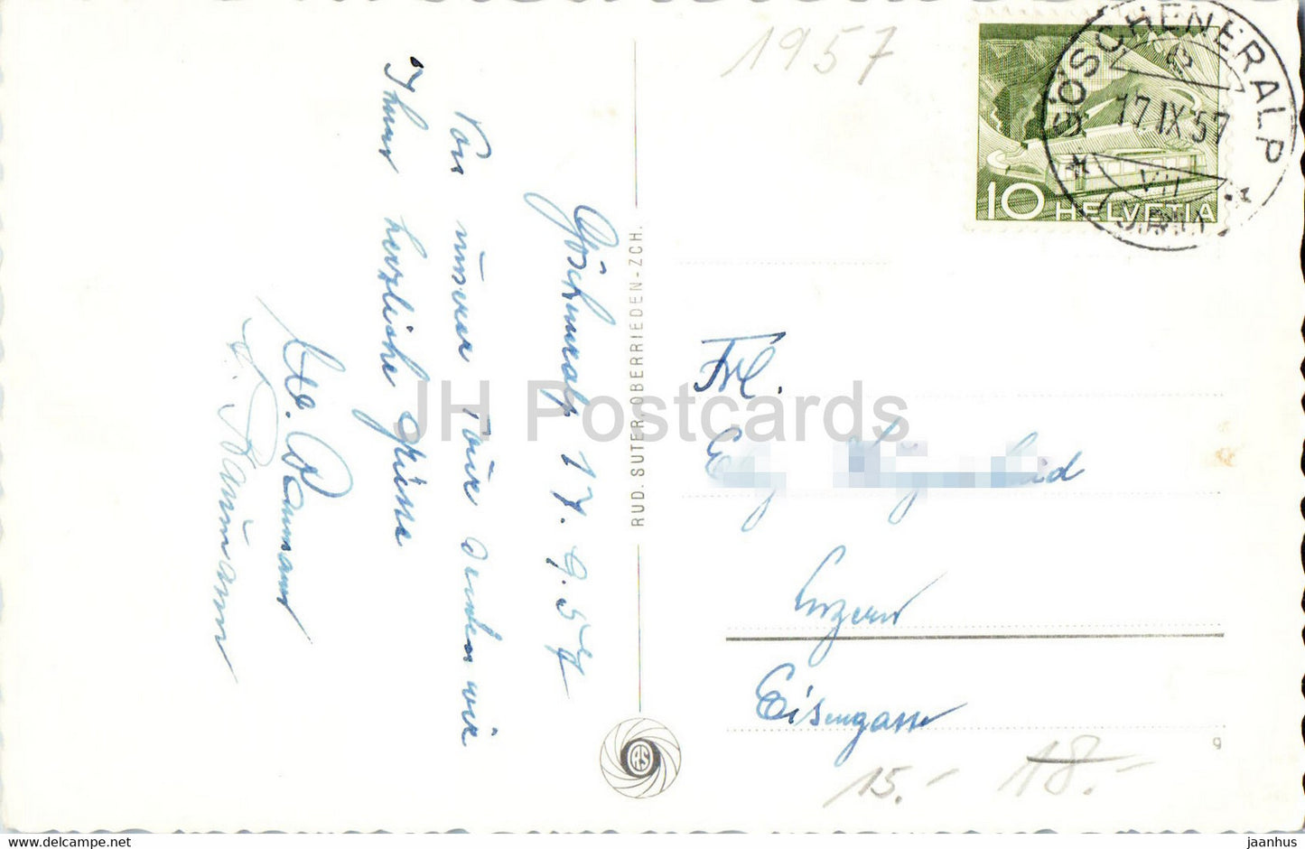 Goscheneralp mit Dammagletscher - 7568 - carte postale ancienne - 1957 - Suisse - utilisé