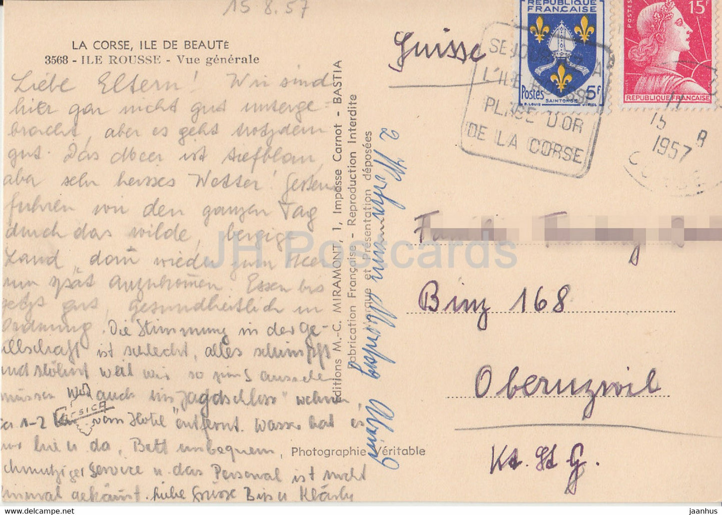 Ile Rousse - Corse - Vue Générale - 3568 - carte postale ancienne - 1957 - France - occasion