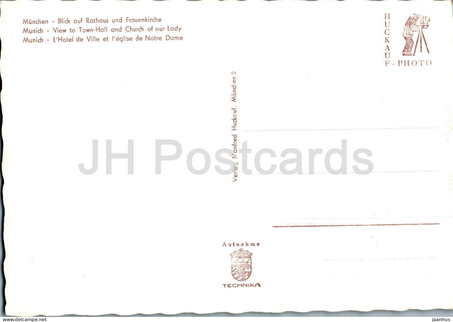 München - Blick auf Rathaus und Frauenkirche - Rathaus - Frauenkirche - Deutschland - unbenutzt 