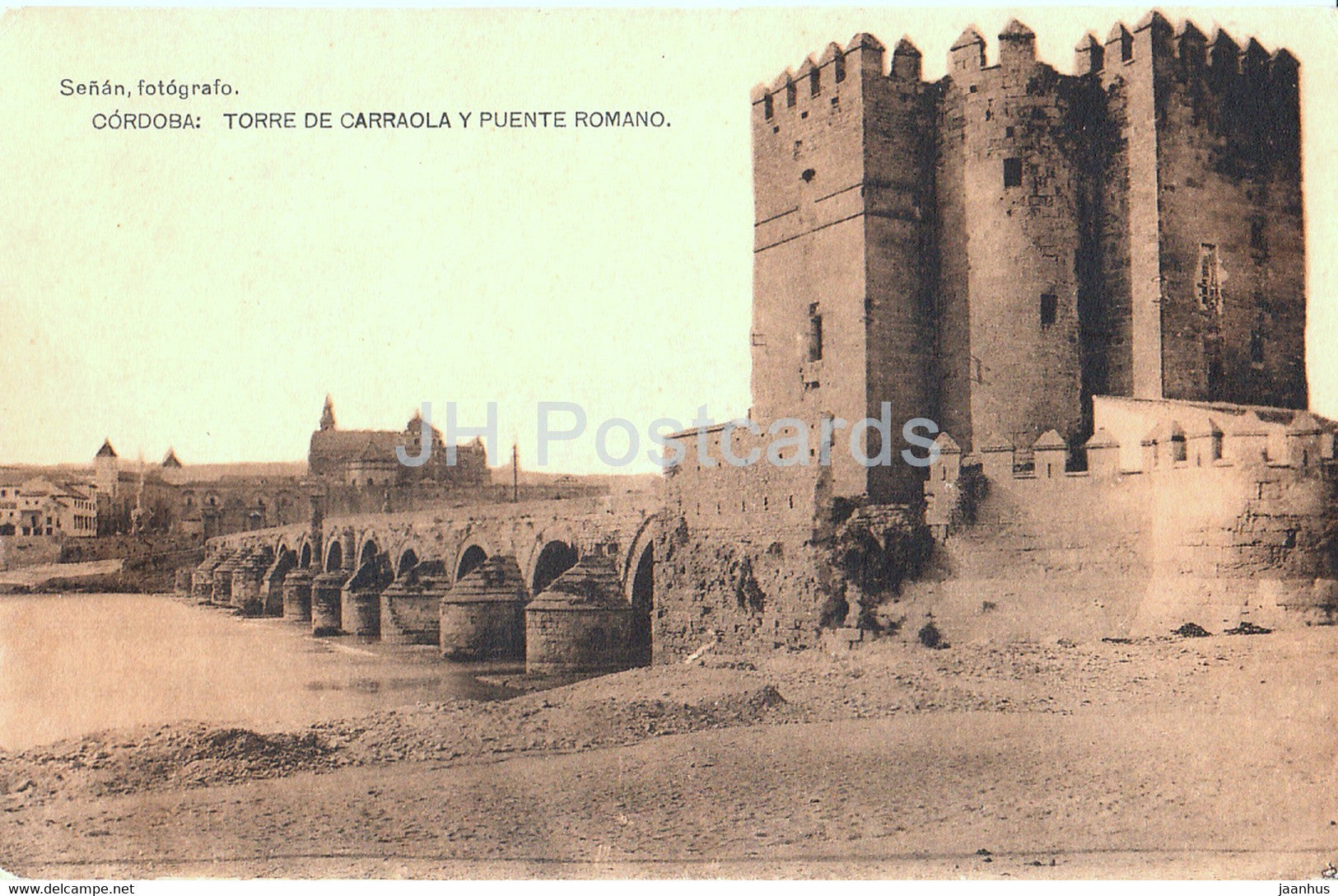 Cordoba - Torre de Carraola y Puente Romano - old postcard - 1928 - Spain - used - JH Postcards