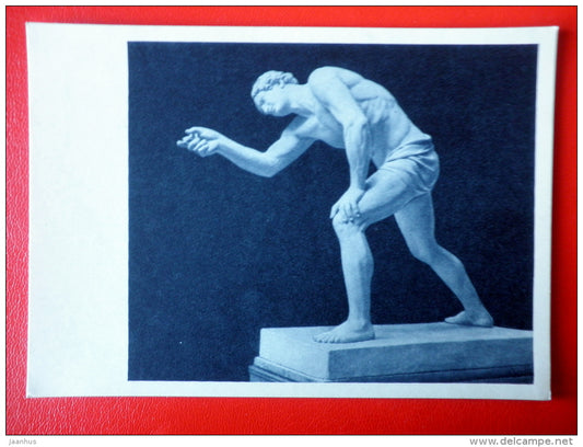 sculpture by N. Pimenov . Guy playing , 1836 - sculpture - russian art - unused - JH Postcards