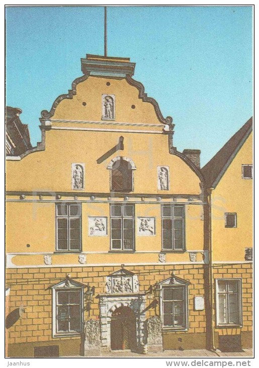 Facade of the former building of the Blackheads at Pikk (Long) street - Tallinn - 1986 - Estonia USSR - unused - JH Postcards