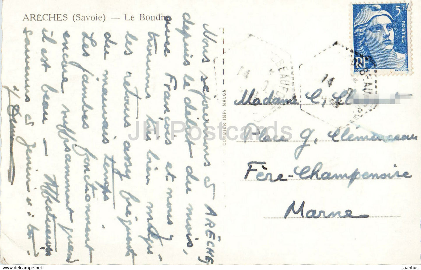 Areches - Le Boudin - old postcard - France - used