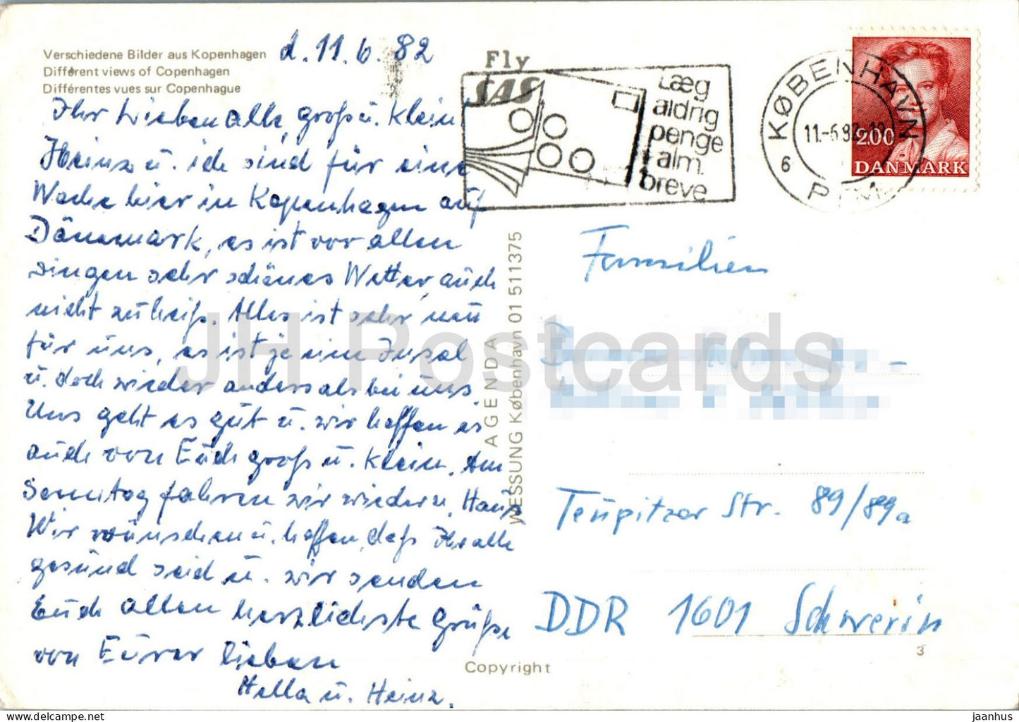 Copenhagen - Kobenhavn - Gefion fountain - Little Mermaid - Royal Guard - multiview - 3 - 1982 - Denmark - used