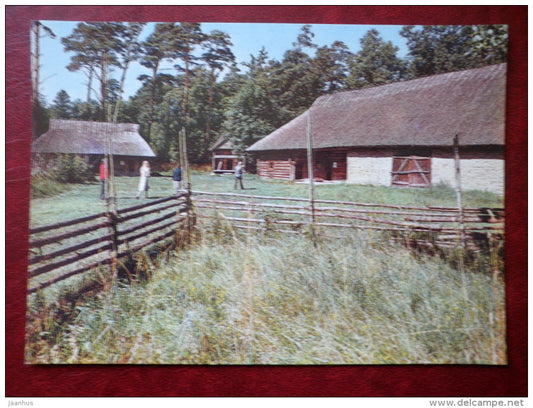 Barns in North Estonian Farmyard , mid 19th century - The Estonian State Open-Air Museum - 1984 - Estonia USSR - unused - JH Postcards