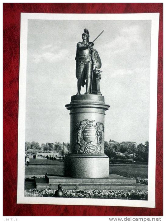 Russian Monuments - Suvorov. 1801. Leningrad - sculpture  - art - Russia - USSR - 1961 - unused - JH Postcards
