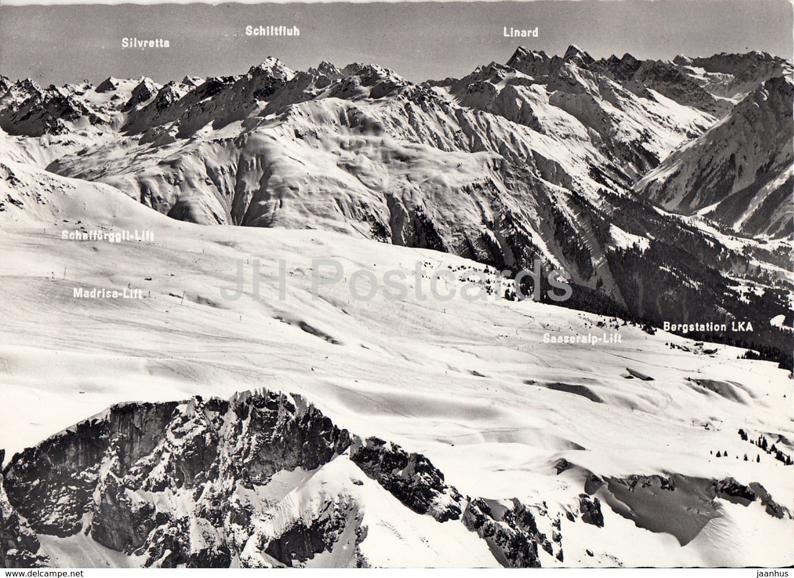 Klosters - Skigebiet Madrisa - Schaffurggli Lift - Madrisa Lift - Seaseralp Lift - Silvretta - Switzerland - unused - JH Postcards