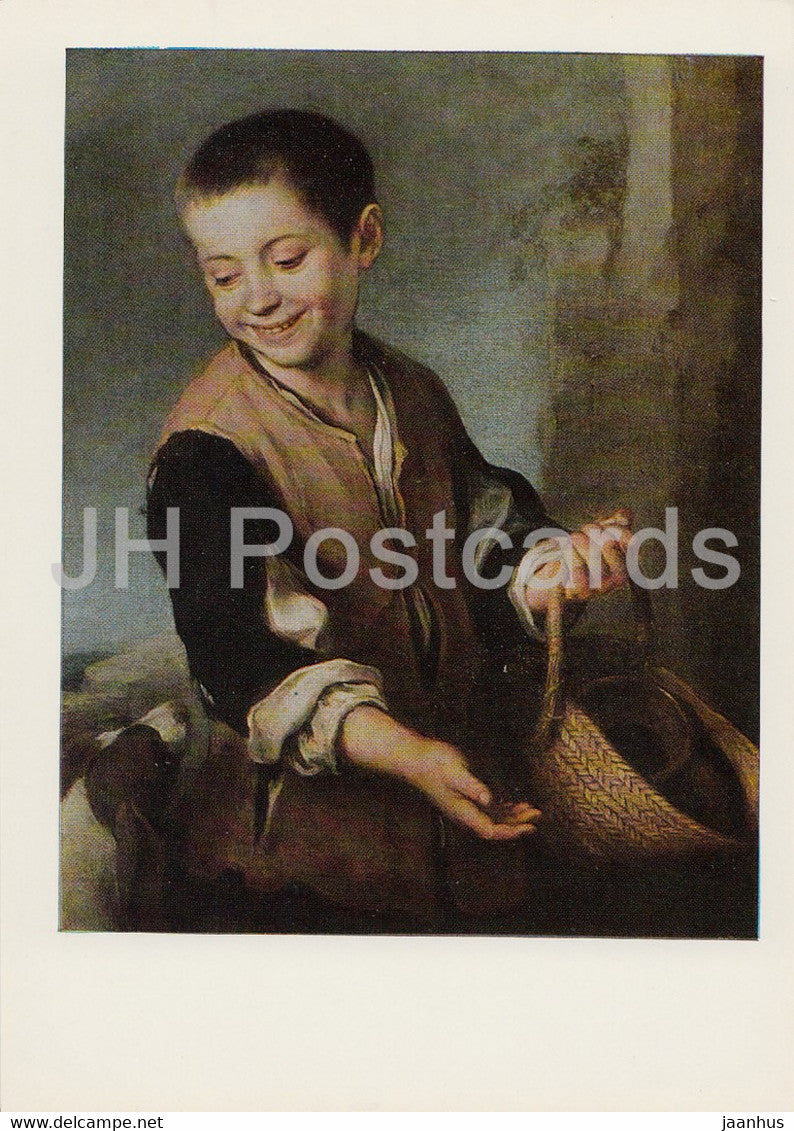 painting by Bartolome Esteban Murillo - Boy with Dog - Spanish art - 1984 - Russia USSR - unused - JH Postcards
