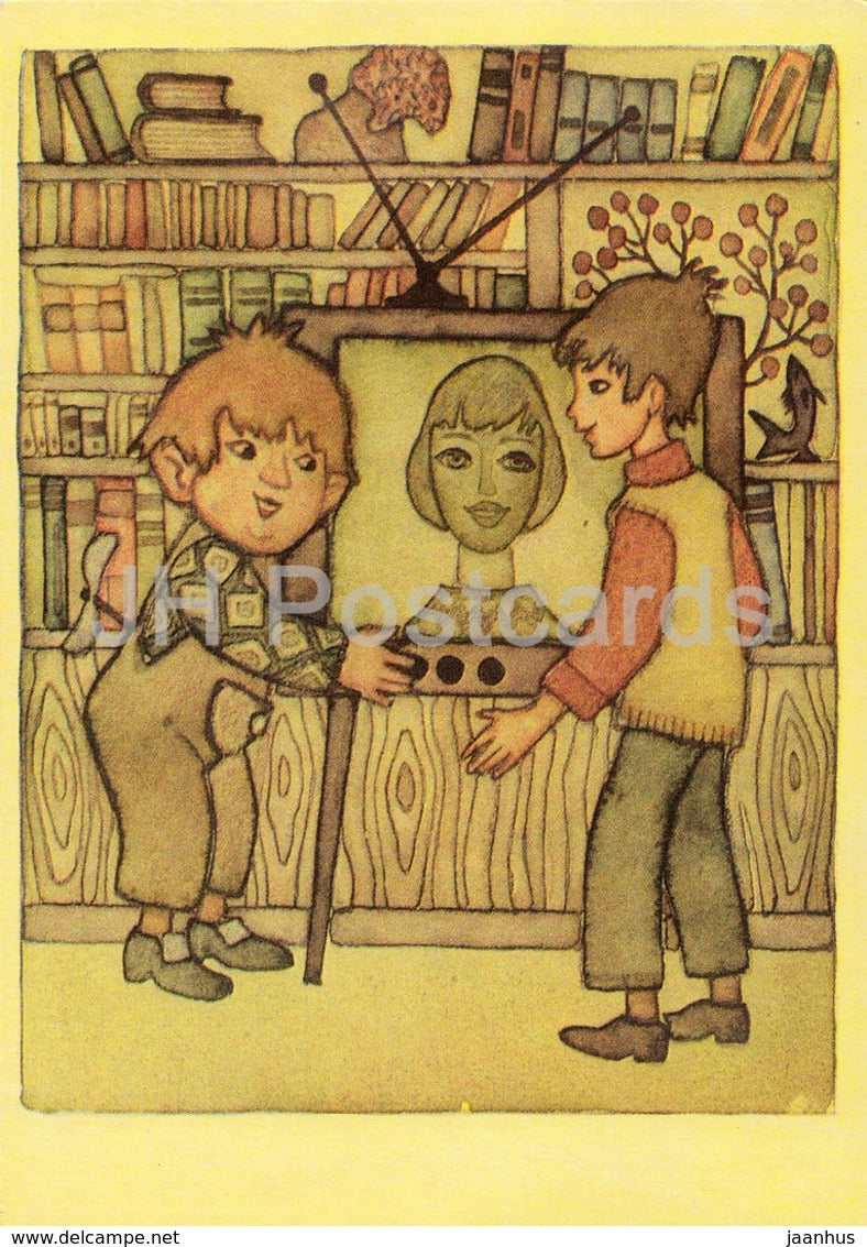 Karlsson-on-the-Roof by Astrid Lindgren - Karlsson - TV - illustration by N. Poplavskaya - 1976 - Russia USSR - unused - JH Postcards