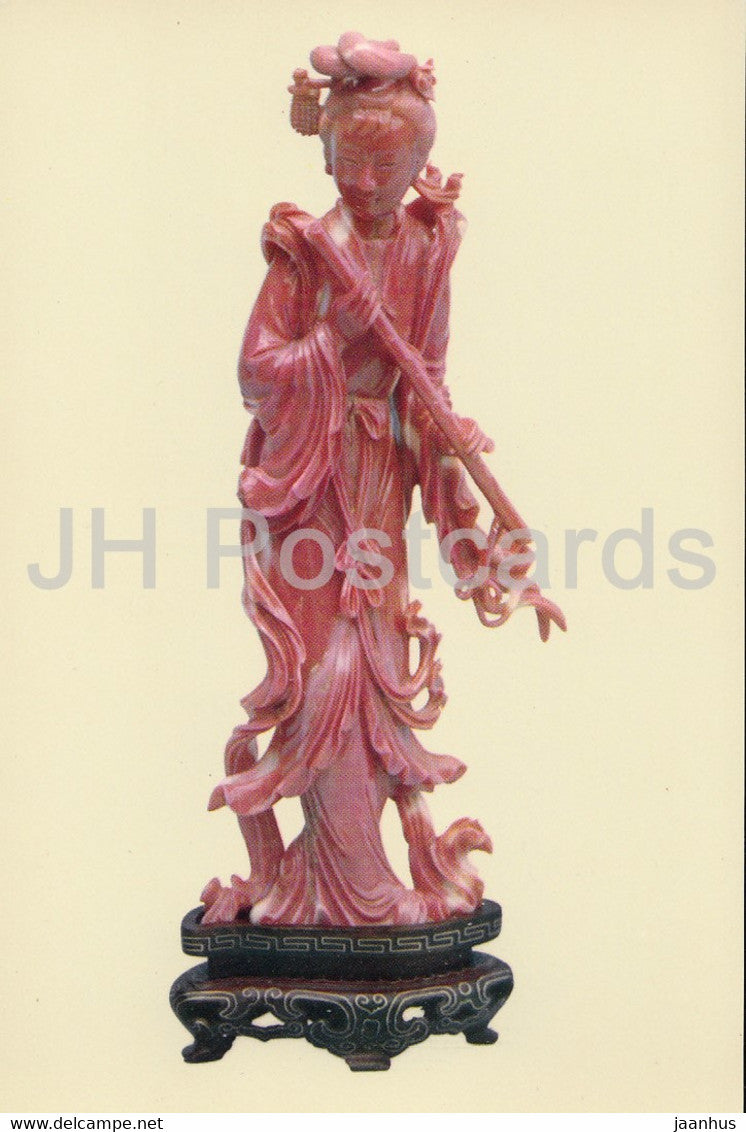 Beautiful Woman - coral - China Handicraft - Esperanto - 1964 - China - unused - JH Postcards