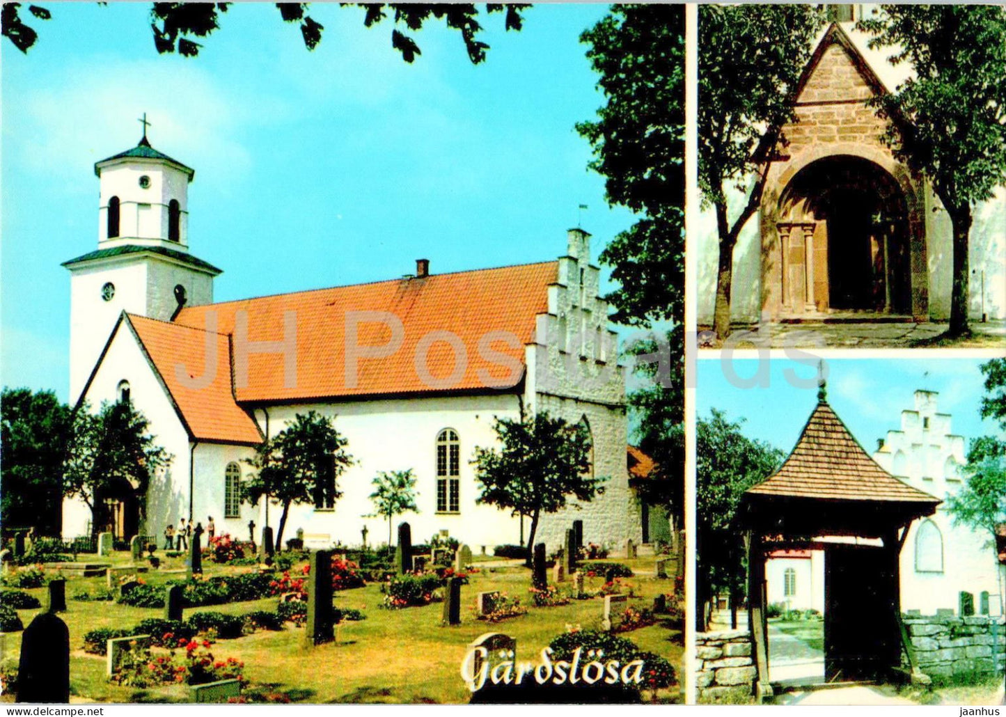 Gardslosa - Kyrka - Oland - church - multiview - 312 - Sweden – unused – JH Postcards