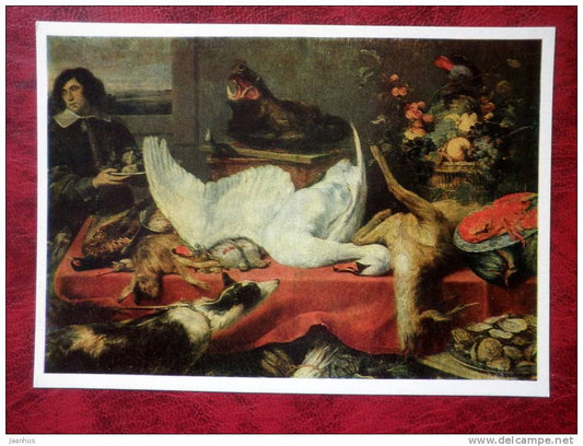 Painting by Frans Snyders - Still Life with Swan - art  - unused - JH Postcards